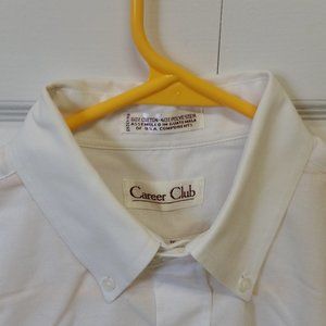 Career Club LS White Dress Shirt - 15-34